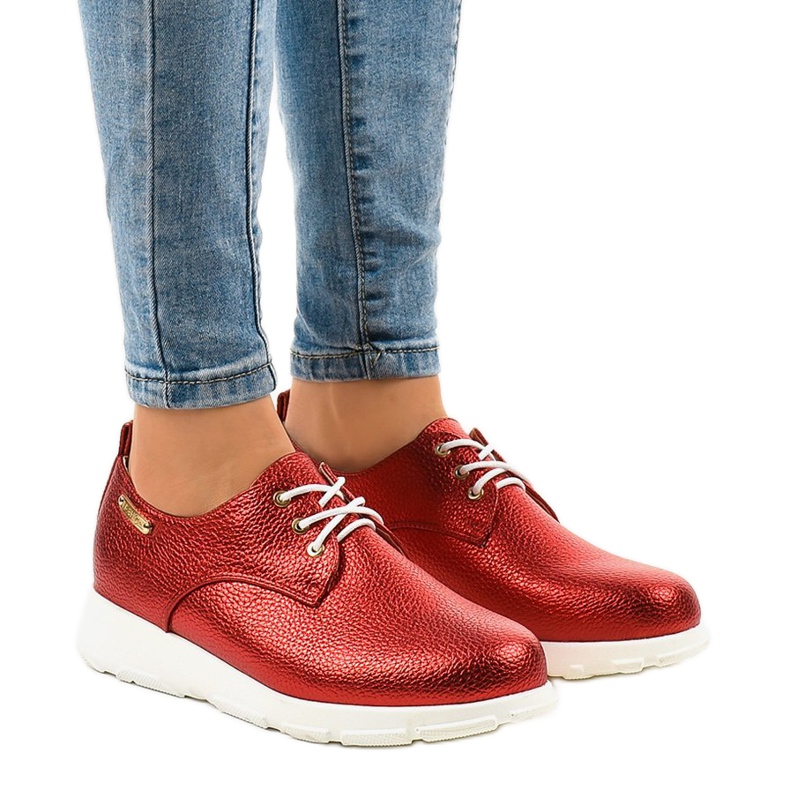 Rote matte klassische Schuhe XC672-2