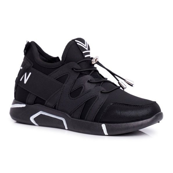 SEA Schwarze Damen-Sportschuhe mit Reißverschluss und Kordelzug NB358
