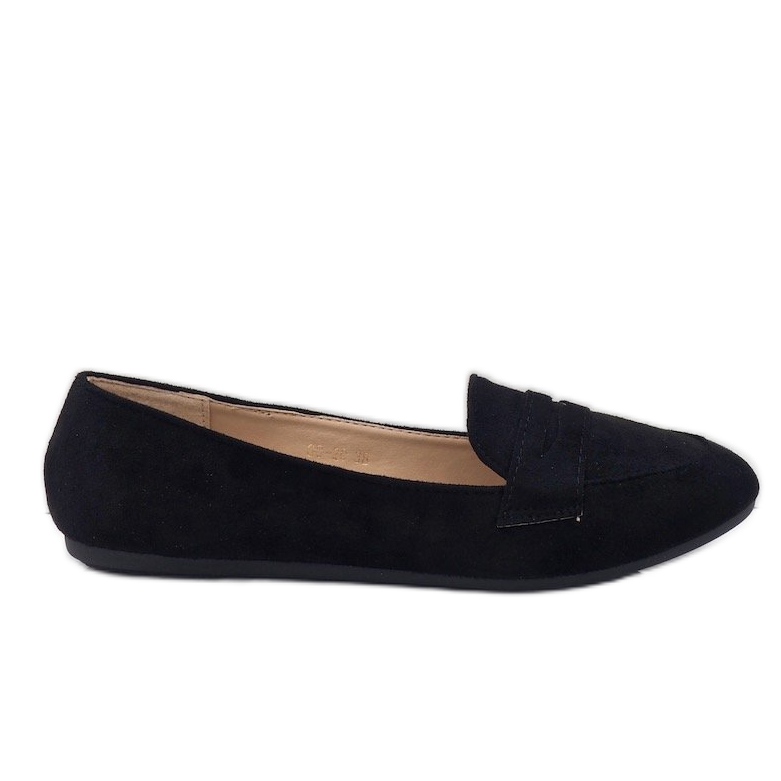 Ballerina-Loafer 3C-20 aus Öko-Wildleder in Schwarz