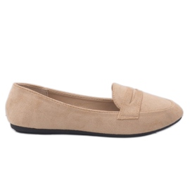 Beige 3C-20 Ballerinas aus Öko-Wildleder
