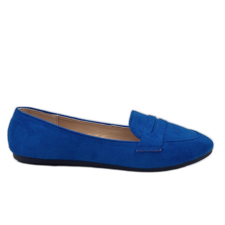 Blaue 3C-20 Ballerina-Loafer aus Öko-Wildleder