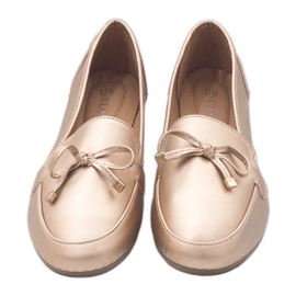 Ballerina-Loafer aus goldenem Leder 9F175