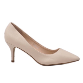Beige niedrige Pumps auf einem K308-Absatz