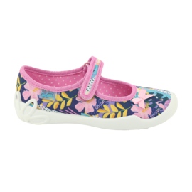 Befado Kinderschuhe 114X395 marineblau blau rosa mehrfarbig