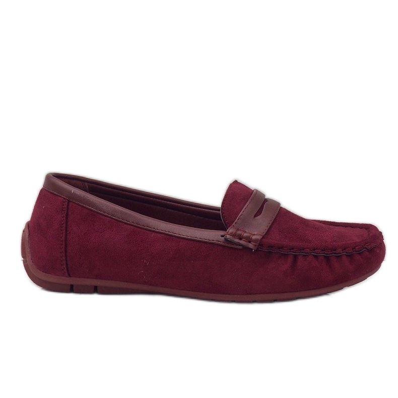 Kastanienbraune Slipper aus Ballerinas BO-378 rot