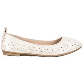SHELOVET Durchbrochene Ballerinas golden