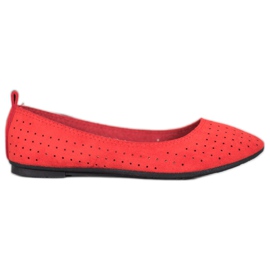 SHELOVET Durchbrochene Ballerinas rot