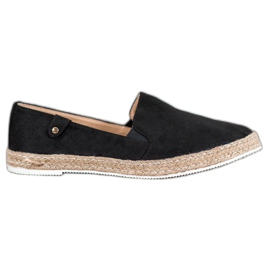 SHELOVET Klassische schwarze Espadrilles