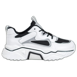 Weide Modische Sneaker mit Mesh weiß schwarz