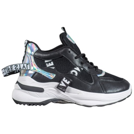 Weide Modische Sneaker mit Aufschrift schwarz