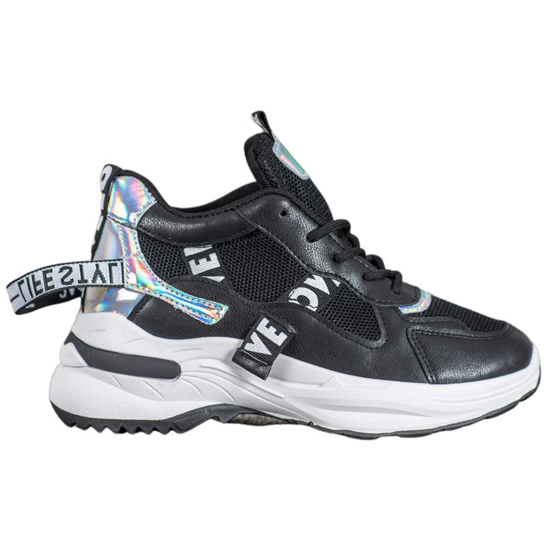 Weide Modische Sneaker mit Aufschrift schwarz