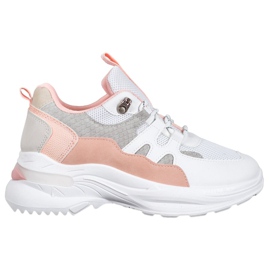 Weide Modische Love Sneakers weiß rosa mehrfarbig