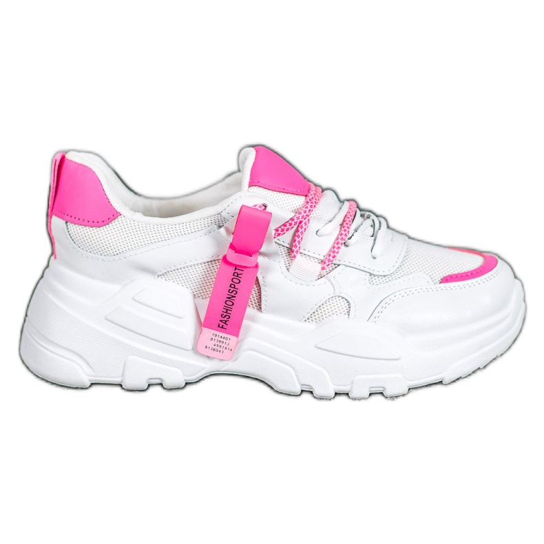 SHELOVET Mode Sport Sneakers weiß rosa