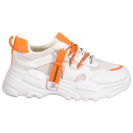SHELOVET Mode Sport Sneakers beige orange