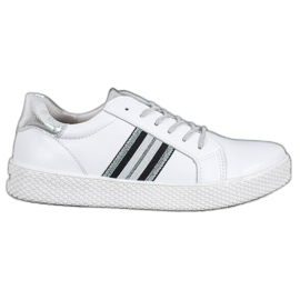 Filippo Lederschuhe auf der Plattform weiß