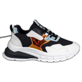 SHELOVET Turnschuhe mit Mesh weiß schwarz