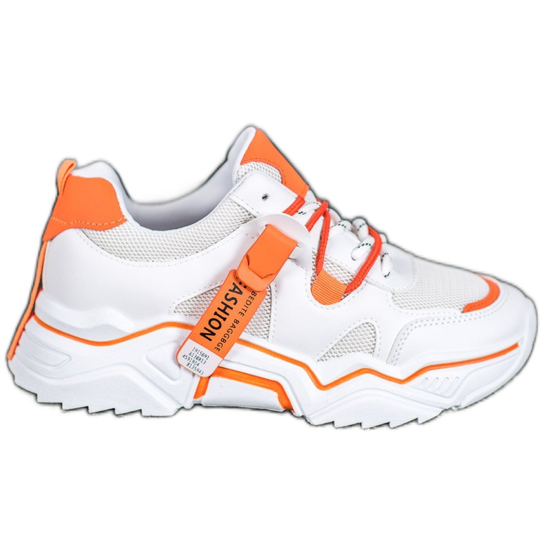 SHELOVET Sneakers für Damen weiß orange