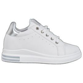 SHELOVET Sneaker mit verstecktem Keil weiß