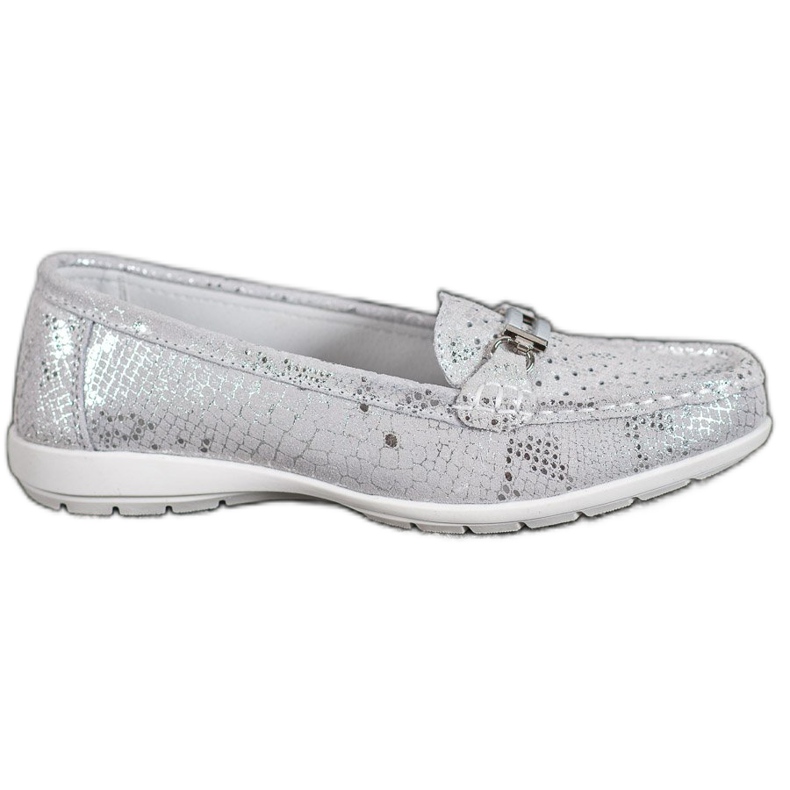 Goodin Loafer aus Leder mit Schlangenmuster grau