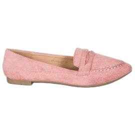 Best Shoes Wildleder-Loafer in Spitz rosa