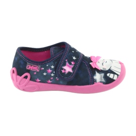 Befado Kinderschuhe 122X003 marineblau rosa