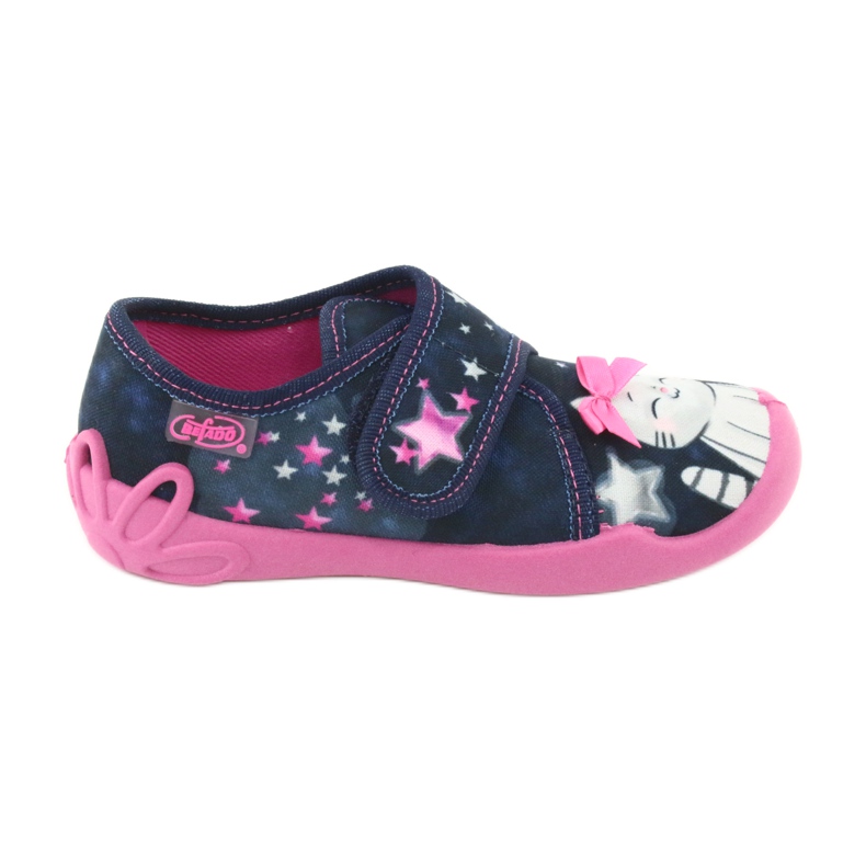 Befado Kinderschuhe 122X003 navy blau rosa