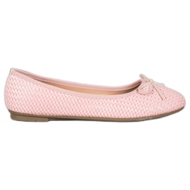 SHELOVET Geflochtene rosa Ballerinas