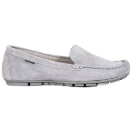 Klassisches Leder VINCEZA Moxins grau