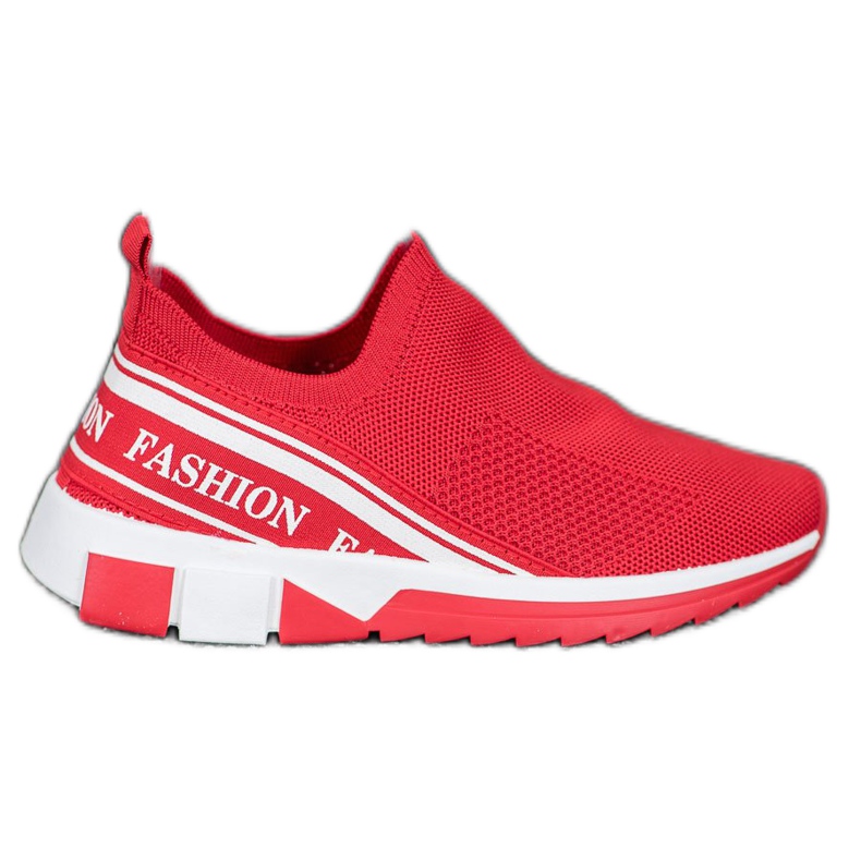 SHELOVET Durchbrochene Slipony Mode weiß rot