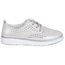 Filippo Durchbrochene Lederstiefel braun grau