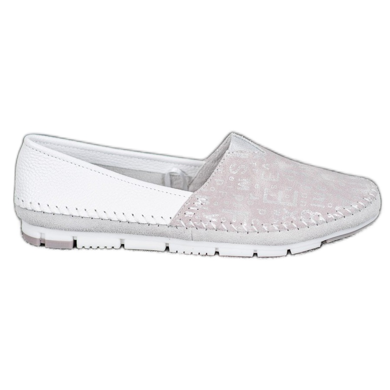 Filippo Slip-On-Schuhe aus Leder rosa grau
