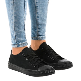 Klassische schwarze Damen-Sneaker WQ801