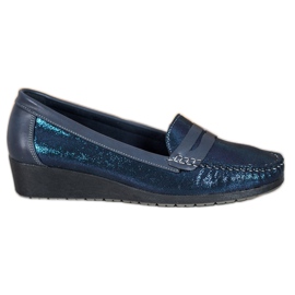 Comer Stylische Loafer auf der Plattform marineblau blau