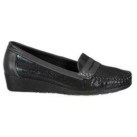 Comer Stylische Loafer auf der Plattform schwarz