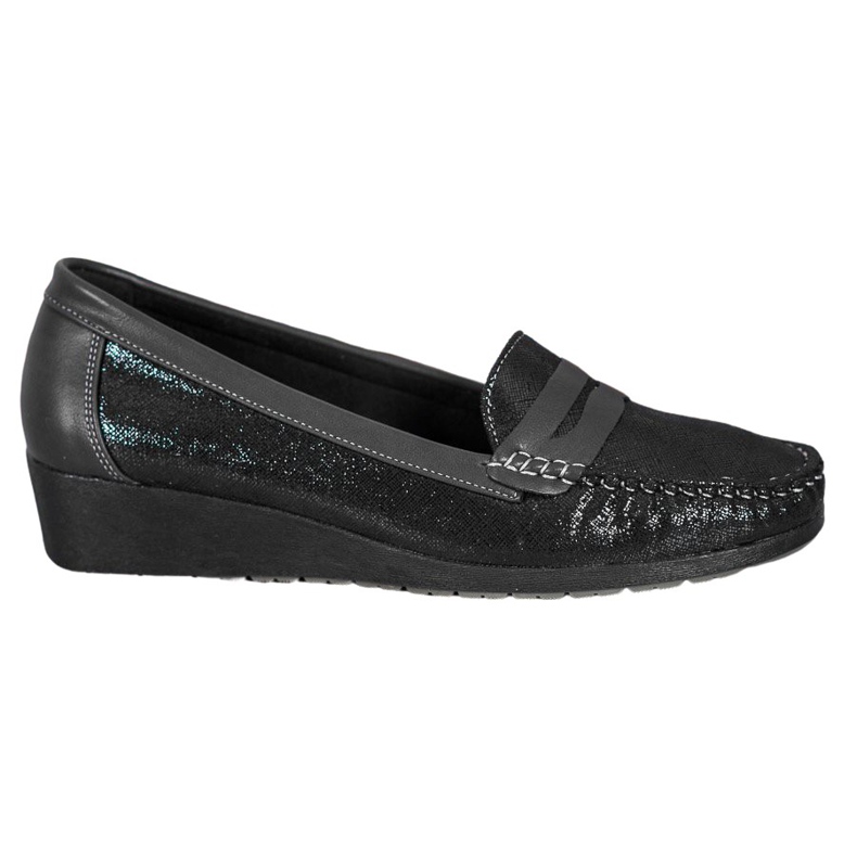 Comer Stylische Loafer auf der Plattform schwarz