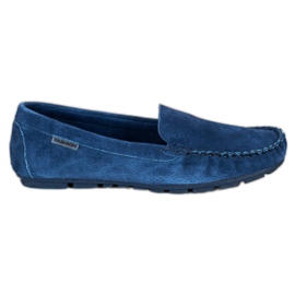 Vinceza Klassische Leder-Loafer blau
