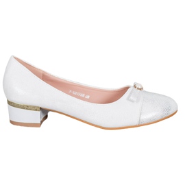 SHELOVET Elegante Pumps mit Perle weiß grau