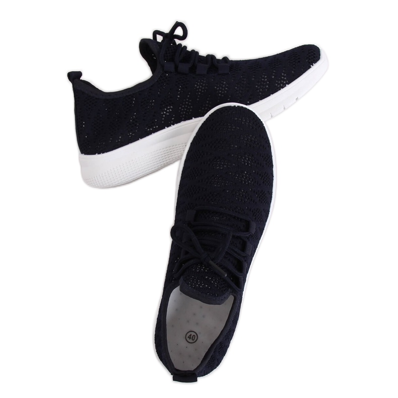 BB76 Marineblaue Sportschuhe navy blau gelb