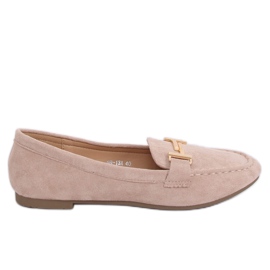Beige Slipper für Damen 99-13A Beige braun gelb