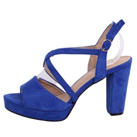 Sandalen High Heels Kobalt 9272 Azul marineblau mehrfarbig