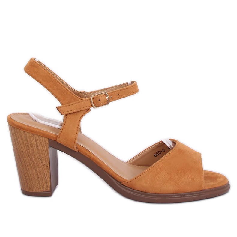 Sandalen High Heels camel 660-6 Camel braun mehrfarbig