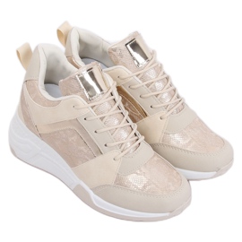 Beige Keilsneaker YL-33 Beige