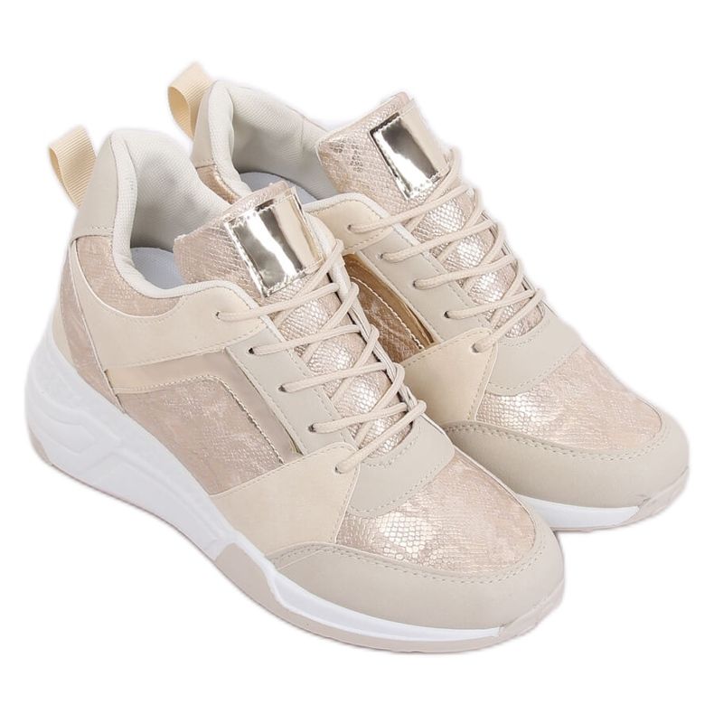 Beige Keilsneaker YL-33 Beige