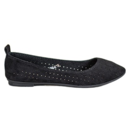 SHELOVET Durchbrochene Ballerinas schwarz