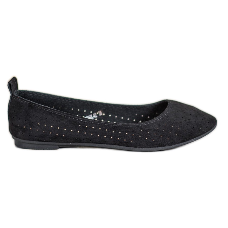 SHELOVET Durchbrochene Ballerinas schwarz