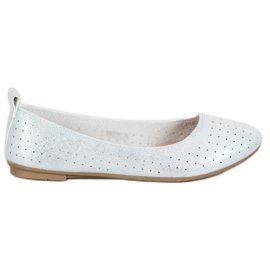 SHELOVET Durchbrochene Ballerinas silber-