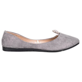 Graue Ballerinas mit VINCEZA Ornament