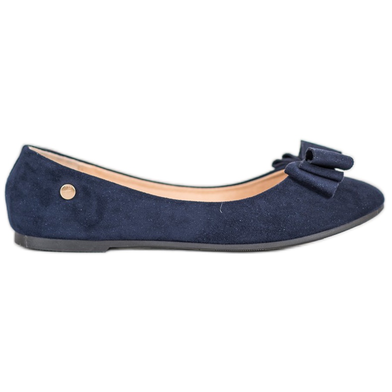Elegante Ballerinas mit VINCEZA-Schleife navy blau blau
