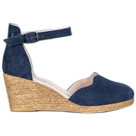 Filippo Keilschuhe aus Leder marineblau blau