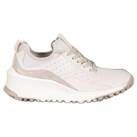 Goodin Beige Leder Sneakers